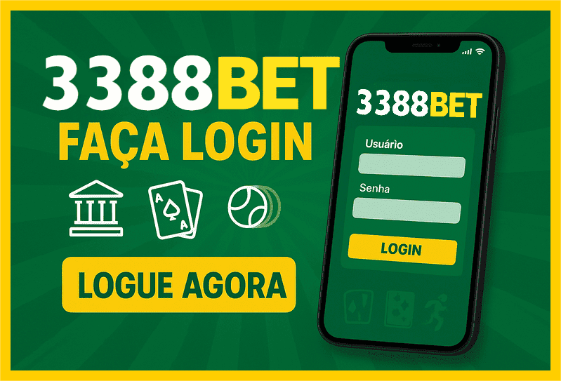 Imagem destacando login seguro na 3388BET para novos usuários